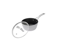 Laura Ashley Forged Aluminium Non-stick Saucepan With Glass Lid 20Cm - Dark Dove Grey, Grey
