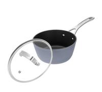 Laura Ashley Forged Aluminium Non-stick Saucepan With Glass Lid 20Cm - Dark Slate, Grey