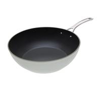 Laura Ashley 30cm Induction Wok Non Stick - Stylish BPA, PFOA-Free Forged Aluminium Deep Frying Pan - Easy to Wash & Oven Safe Wok Pan - 10 Years Guarantee - Multi-Hob Compatible - Sage Leaf