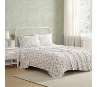 Laura Ashley - Full Bed Sheets, Cotton Flannel Bedding Set with Matching Pillowcases, Brushed for Extra Softness, Deep Pocket, Oeko-Tex Certified (Le Fleur Pink)