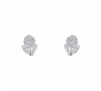 Laura Ashley Full Flower Serena Earrings E6520C - Brass / Silver Plated / Stone / Zirconia