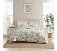 Laura Ashley - Full/Queen Duvet Cover Set, Super Soft Cotton Bedding Set with Matching Sham(s), Floral Home Decor, Oeko-Tex Certified (Roses Gold, Full/Queen)