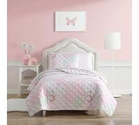 Laura Ashley- Full Quilt Set, Reversible Kids Bedding with Matching Sham(s), Ideal for Toddler Bedding Set (Ellyn Pink, Full)