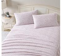 Laura Ashley - Full Sheet Set, Cotton Flannel Bedding, Brushed for Extra Softness & Comfort (Paisley Prance Pink, Full)