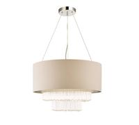 Laura Ashley Genevieve 5 Light Pendant Polished Chrome And Glass With Shade