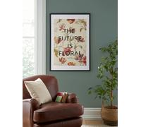 Laura Ashley Gosford Slogan Print in a Black Frame - Black - 30x40