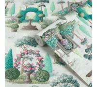 Laura Ashley Green Naunton Folly Smooth Wallpaper