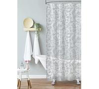 Laura Ashley - Grey Ironwork PEVA Shower Curtain, Elegant Bathroom Décor, Measures 70" x 72", Waterproof
