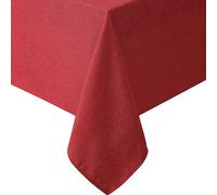 Laura Ashley Harper Luxuriously Smooth Fabric Tablecloth for Formal or Casual Dining, Holiday, Banquet, Wedding or Party, 60" x 84", Red