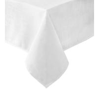 Laura Ashley Harper Luxuriously Smooth Fabric Tablecloth for Formal or Casual Dining, Holiday, Banquet, Wedding or Party, 60" x 84", White