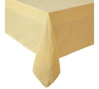 Laura Ashley Harper Luxuriously Smooth Fabric Tablecloth for Formal or Casual Dining, Holiday, Banquet, Wedding or Party, 60" x 84", Yellow