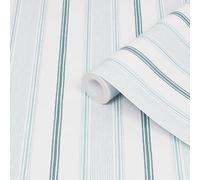 Laura Ashley Heacham Blue Stripe Smooth Wallpaper Sample