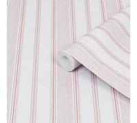 Laura Ashley Heacham Blush Stripe Smooth Wallpaper