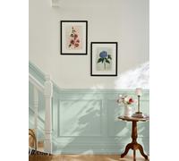 Laura Ashley Hollyhocks Flower Print in a Black Frame - Black - 30x40