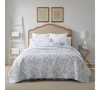 Laura Ashley Home - Amberley Collection - Luxurious Ultra Soft Comforter Set, Comfortable and Stylish, Seasons, Queen, Spa Blue