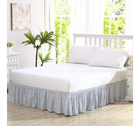 Laura Ashley Home | Bedskirt-100, Stylish Ruffled Design, 100% Cotton, Blue, King