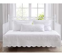 Laura Ashley Home - Daybed Set, Cotton Bedding with Matching Shams & Pillow Cover, Lightweight Home Decor for All Seasons (Trellis White, Daybed)