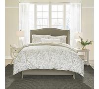 Laura Ashley Home - King Duvet Cover Set, Cotton Reversible Bedding with Matching Shams, Medium Weight Bedding for All Seasons (Lindy Green, King)