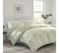 Laura Ashley Home - King Duvet Cover Set, Reversible Cotton Bedding with Matching Shams, Lightweight Home Decor for All Seasons (Natalie Sage, King)