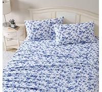 Laura Ashley Home - King Sheets, Cotton Flannel Bedding Set, Brushed for Extra Softness & Comfort (Emelisa, King)