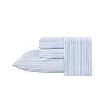 Laura Ashley Home - King Sheets, Soft Sateen Cotton Bedding Set - Sleek, Smooth, & Breathable Home Decor (Fern Blue, King)