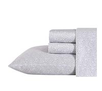 Laura Ashley Home - King Sheets, Soft Sateen Cotton Bedding Set - Sleek, Smooth, & Breathable Home Decor, Grey