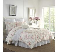 Laura Ashley Luxury Ultra Soft Comforter, All Season Premium Bedding Set, Stylish Delicate Design for Home Décor, Cotton,Faux Velvet,Polyester,Plush, Blush, Queen