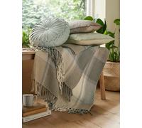 LAURA ASHLEY HOME Pure Cotton Dylan Checked Throw Grey Mix