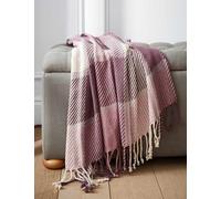 LAURA ASHLEY HOME Pure Cotton Dylan Checked Throw Purple Mix