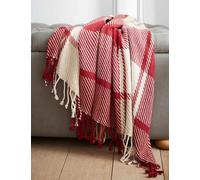 LAURA ASHLEY HOME Pure Cotton Dylan Checked Throw Red Mix