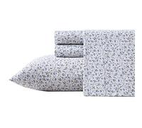 Laura Ashley Home Queen Sheet Set, Soft Sateen Cotton Bedding Set - Sleek, Smooth, & Breathable, Bramble Vine Green