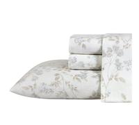Laura Ashley Home - Queen Sheets, Cotton Flannel Bedding Set, Brushed for Extra Softness & Comfort (Fawna, Queen)
