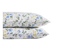 Laura Ashley Home - Sateen Collection - 2pc Pillowcase Set - 100% Cotton, Silky Smooth & Luminous Sheen, Wrinkle-Resistant Bedding, Meadow Floral