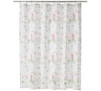 Laura Ashley Home - Shower Curtain, Stylish Cotton Bathroom Decor, Elegant Floral Home Decor (Breezy Floral Pink, 72" x 72")