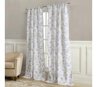 Laura Ashley Hydrangea Window Curtains with Rod Pocket, 84-inch Length, 2 Panels Set, Canvas Light Filtering, Taupe