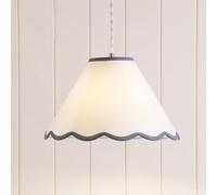 Laura Ashley Ivory & Blue Scalloped Edge Conical Lamp Shade (D)30Cm