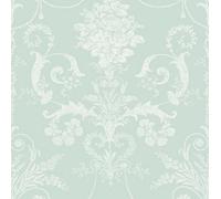 Laura Ashley Josette Duck Egg Damask Smooth Wallpaper 113380