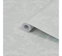 Laura Ashley Josette Duck Egg Damask Smooth Wallpaper Sample