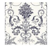 Laura Ashley Josette Off White & Midnight Wallpaper | Off White & Midnight Damask Design | Paste the Wall | Eco-Friendly