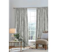 Laura Ashley Josette Pencil Pleat Blackout Curtains Light Grey Mix