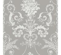 Laura Ashley Josette Steel Damask Smooth Wallpaper