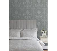 Laura Ashley Josette Steel Wallpaper Grey