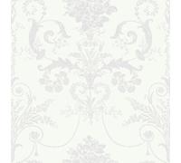 Laura Ashley Josette Silver Effect Damask Smooth Wallpaper