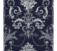 Laura Ashley Josette Wallpaper - Midnight - 10m