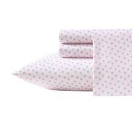 Laura Ashley - Kids Sheet Set, Ultra-Soft & Breathable Microfiber Bedding with Matching Pillowcases, Wrinkle-Resistant, Vibrant Home Essentials (Sweet Lady Bugs Pink, Full)