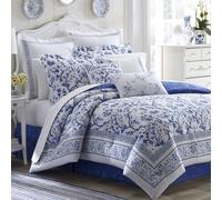Laura Ashley Charlotte Bedding Sets, Cotton, Blue, King