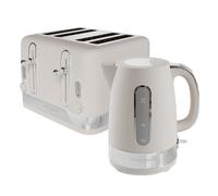 Laura Ashley Kitchen Set, 1.7L Jug Kettle, 3000W and 4 Slice Toaster, Non Slip, Dove Grey, EEJB383