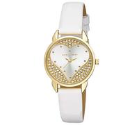 Laura Ashley Ladies Gold Open Heart White Patent Strap Women's Watch