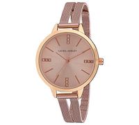Laura Ashley Ladies LA31054PK Pink Round Case Split Mesh Band Sunray Dial Watch