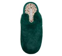 Laura Ashley Ladies Open Toe Spa Slippers with Bow and Memory Foam Insole